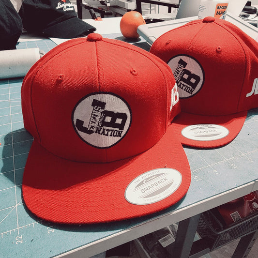Red Snap Back Fitted Hat