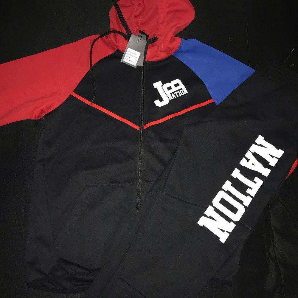 Black, Red, and Blue Sweatsuit